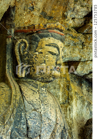 Usuki Stone Buddha Statue of Dainichi Nyorai Usuki Stone Buddha Statue of Dainichi Nyorai 125753785