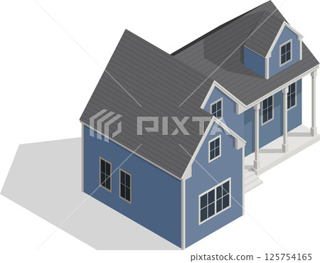 Isometric small house illustration Isometric small house illustration 125754165