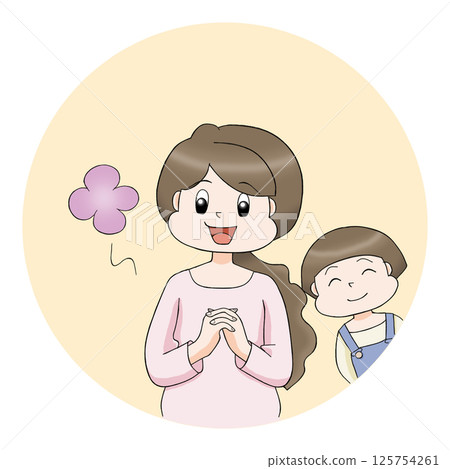 A relieved mother and a happy child 125754261