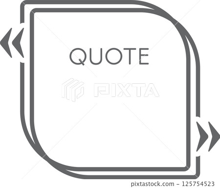 Quote box with double rounded corners and arrows inviting to swipe to read more, isolated on white background, ideal for websites and social media 125754523