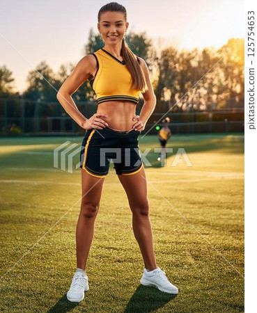 Beautiful 18-year-old girl in uniform 125754653