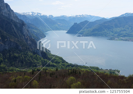Spring Serenity Over Traunsee, Austria 125755504
