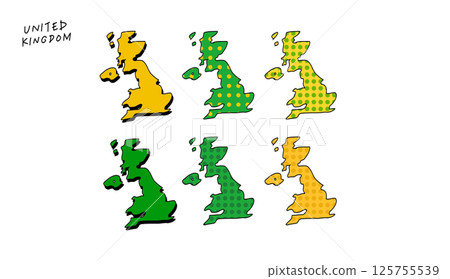 手繪向量插圖的英國彩色地圖 125755539
