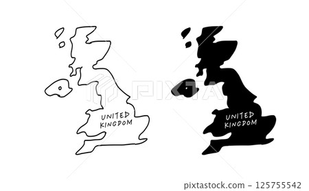 簡單的英國地圖手繪向量插圖 2 簡單的英國地圖手繪向量插圖 2 125755542