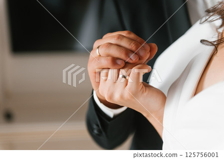 Wedding Hands With Gold Rings 125756001