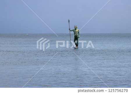 Neptun statue in the Atlantic ocean, Gran Canaria, Spain 125756270
