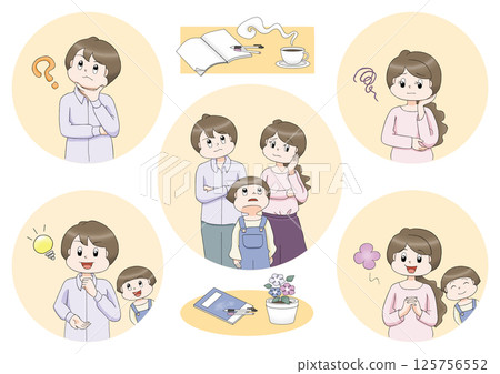 疑慮與擔憂家庭插圖集 125756552