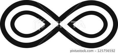 Intertwined double infinity symbol embodies concepts of eternity, boundless potential, and endless possibilities, forming a visually captivating representation of limitless concepts 125756592