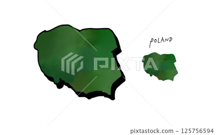 Hand drawn vector illustration of a map of Poland painted in watercolor 2 Hand drawn vector illustration of a map of Poland painted in watercolor 2 125756594