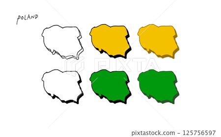 Colorful Poland map hand drawn vector illustration 125756597