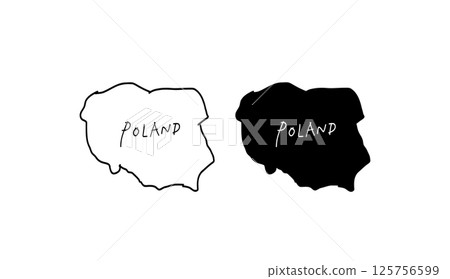 簡單的波蘭地圖手繪向量插圖 2 125756599