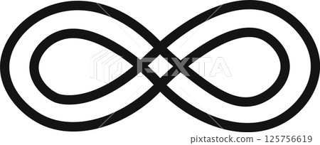 Double infinity symbol is representing eternity, limitlessness, boundless, endless and uninterrupted, continuous flow, immortality, everlasting 125756619