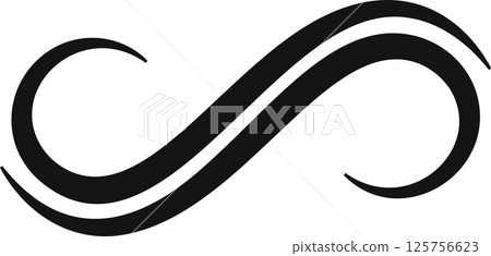Stylized graphic featuring a double swirling infinity symbol, representing concepts of eternity, endlessness, and limitless time, evoking feelings of perpetual motion and timelessness Stylized graphic featuring a double swirling infinity symbol, representing concepts of eternity, endlessness, and limitless time, evoking feelings of perpetual motion and timelessness 125756623
