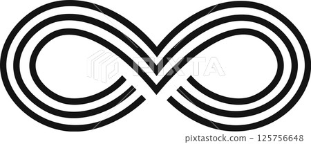 Triple infinity symbol is creating a visual representation of eternity, unlimited possibilities, and endless potential, making it a powerful symbol of continuity and perpetuity 125756648