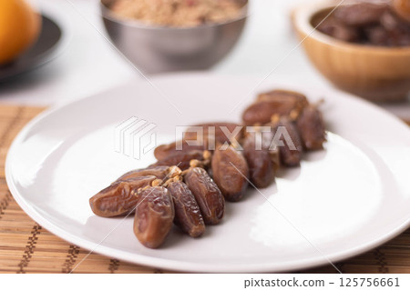 breakfast with dates and cereal breakfast with dates and cereal 125756661