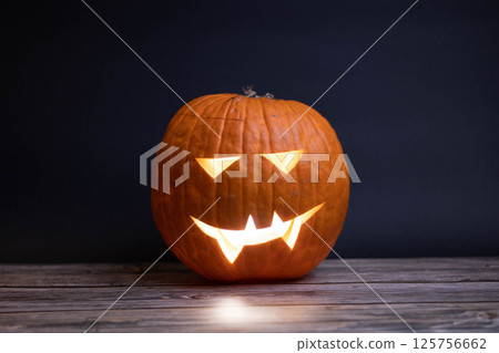 one halloween pumpkin neutral background one halloween pumpkin neutral background 125756662