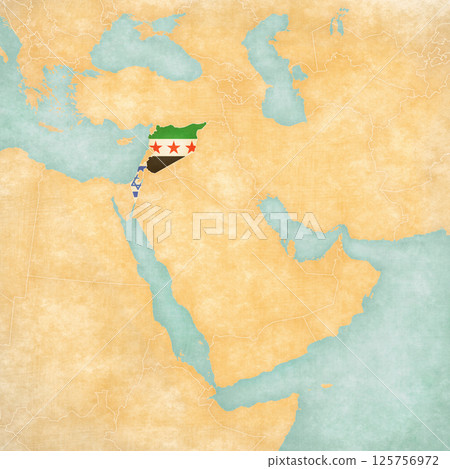 Map of Middle East - Syria and Israel 125756972
