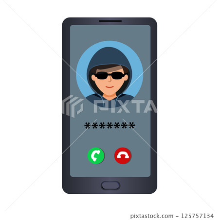 I received a call from phone. Some guy. a man.Hacker, Phishing scam, hacker attack I received a call from phone. Some guy. a man.Hacker, Phishing scam, hacker attack 125757134
