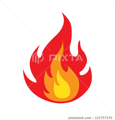 Bright flame Cartoon fire Burning torch Bright flame Cartoon fire Burning torch 125757370