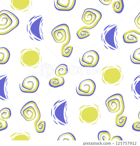Abstract background in blue and yellow shades, seamless pattern 125757912