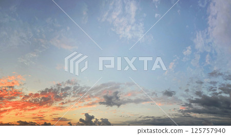 Beautiful sky. Sunset with clouds Beautiful sky. Sunset with clouds 125757940