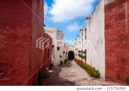 Inner Courtyards and Gardens at Santa Catalina Monastery, Arequipa 125758395