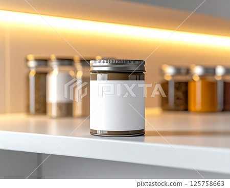 廚房風格的粉末調味罐模型 125758663