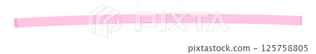 粉紅色螢光筆/記號筆線 - 簡單的底線/裝飾設計部分 125758805