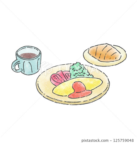Delicious omelette breakfast 125759048