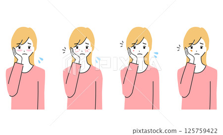 皮膚粗糙的女人的插圖集 125759422