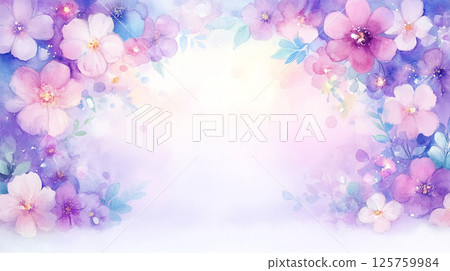 Spring floral background illustration in gentle colors 125759984
