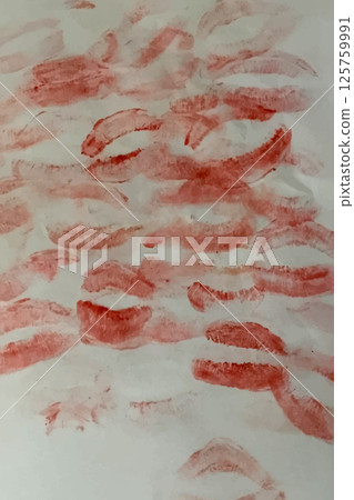 Kissing Lips Vector Set Digital EPS Clipart for Print, Design Branding 125759991