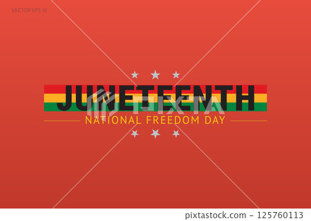 Juneteenth National Freedom Day Red Gradient Banner 125760113