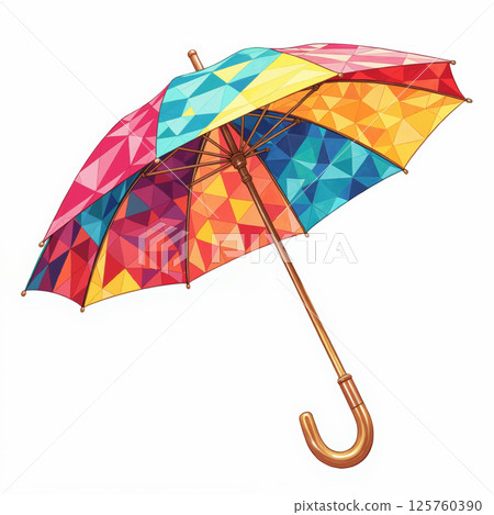 Colorful geometric umbrella illustration. 125760390