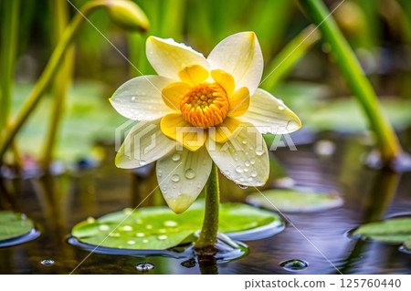 beautiful lotus flower in the pond 125760440