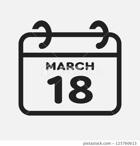Icon page calendar day - 18 March 125760613