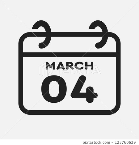 Icon page calendar day - 4 March Icon page calendar day - 4 March 125760629