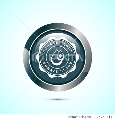 Blood donation icon design illustration, Donate blood badge label sign,  Button design 125760814