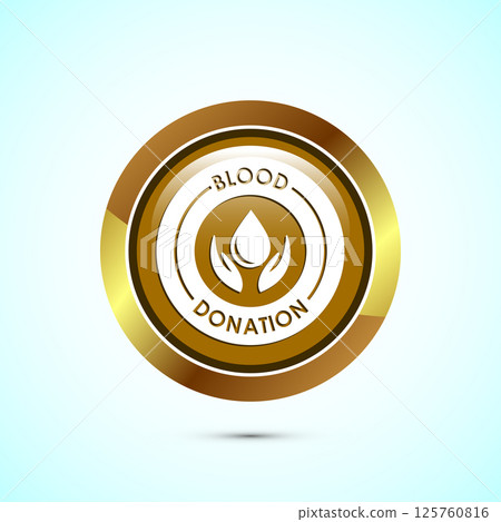 Blood donation icon design illustration, Donate blood badge label sign, Button design Blood donation icon design illustration, Donate blood badge label sign, Button design 125760816