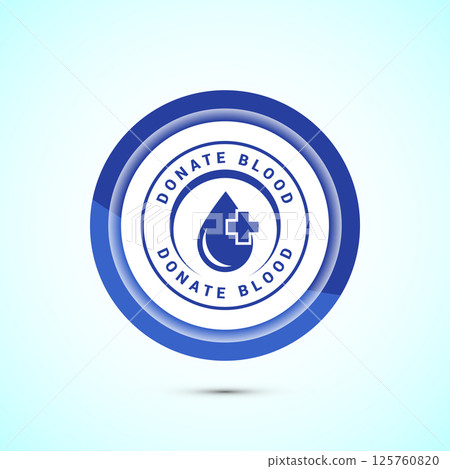 Blood donation icon design illustration, Donate blood badge label sign, Button design Blood donation icon design illustration, Donate blood badge label sign, Button design 125760820