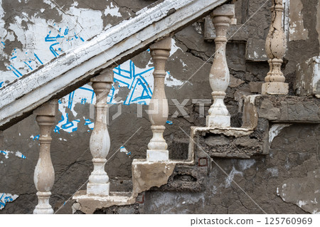 Columns of abandoned resort, Spain 125760969