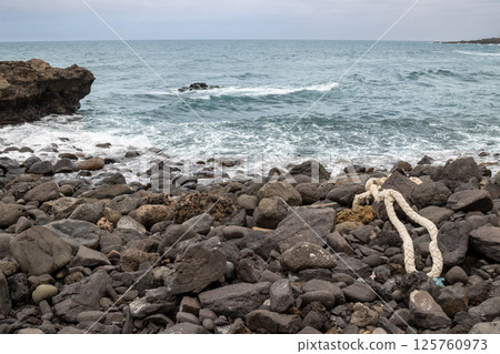 Rocky coast of Atlantic ocean, Gran Canaria, Spain 125760973