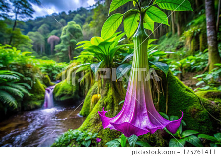 beautiful tropical flower in jungle 125761411