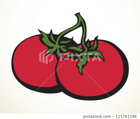 Tomatoes. Vector drawing icon sign Tomatoes. Vector drawing icon sign 125761596