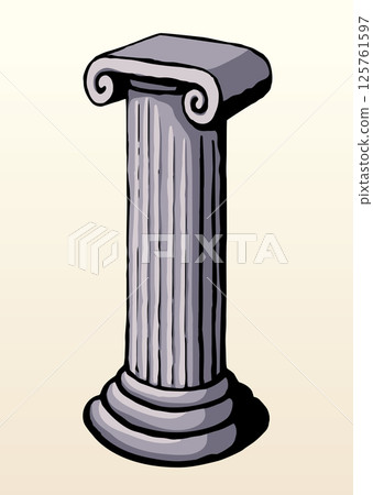Vector drawing of big pillar Vector drawing of big pillar 125761597