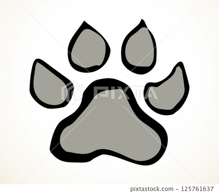 Cats foot print. Vector drawing Cats foot print. Vector drawing 125761637