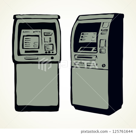 ATM device icon. Vector drawing ATM device icon. Vector drawing 125761644