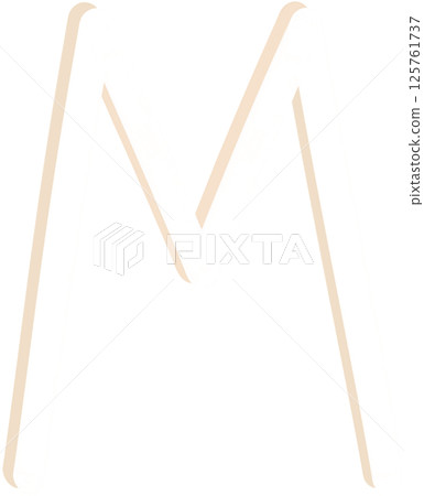 Lovely white and creamy colors and font style of english alphabet capital letter M. Lovely white and creamy colors and font style of english alphabet capital letter M. 125761737