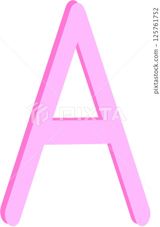 Lovely pink colors and font style of english alphabet capital letter A. Lovely pink colors and font style of english alphabet capital letter A. 125761752