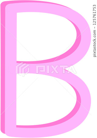 Lovely pink colors and font style of english alphabet capital letter B. 125761753